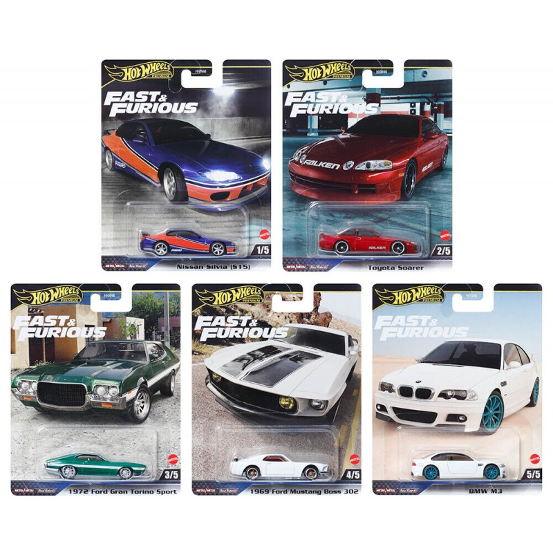 HOT WHEELS PREMIUM - 1/64 - FAST & THE FURIOUS ASSORTMENT OF 5PCS ...